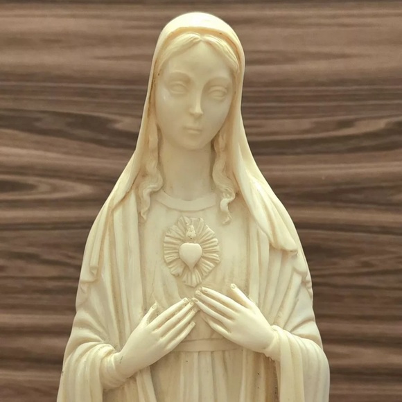 Antique/Vintage Gino Ruggeri Bianchi Sacred Heart of Mary Alabaster Sculpture - Picture 2 of 14
